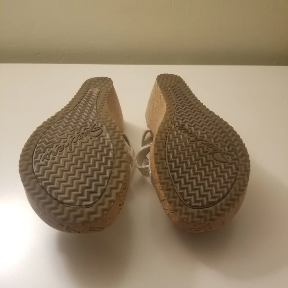 Skechers White Wedge Sandals - Picture 9 of 9